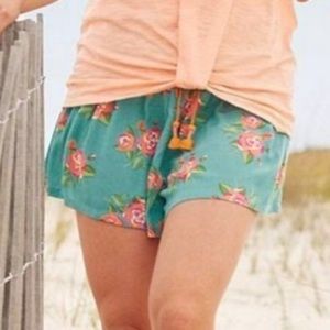 Matilda Jane - Floral Short / Elastic with Tie - Turquoise : Pink : Orange - XXL